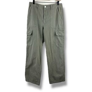 Zara Women's Size 10 High Rise Straight Leg Cargo Pants Sage Green Chinos Y2K